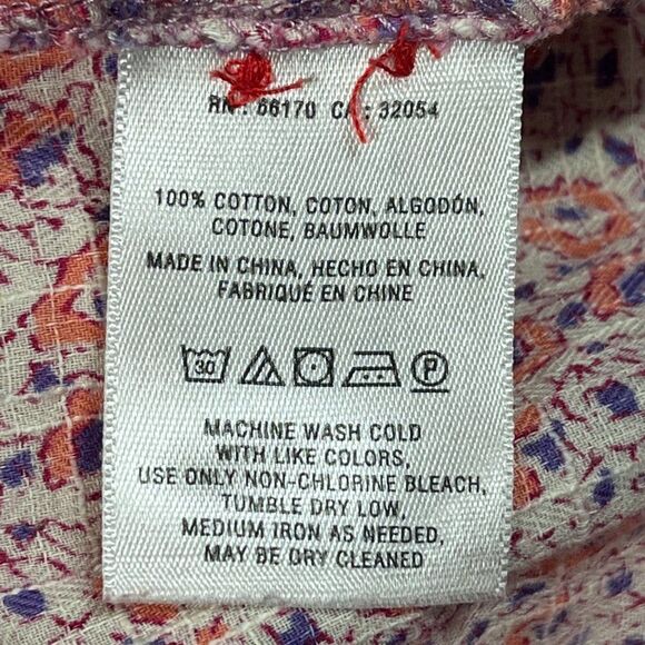 Anthropologie Holding Horses pink floral button blouse Size 2 - Picture 13 of 14